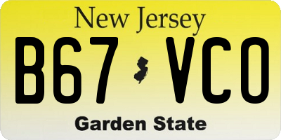 NJ license plate B67VCO