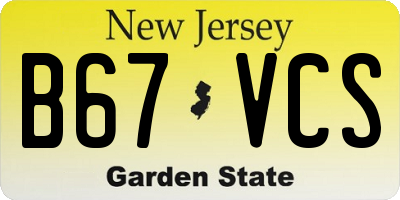 NJ license plate B67VCS