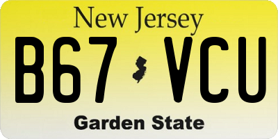 NJ license plate B67VCU