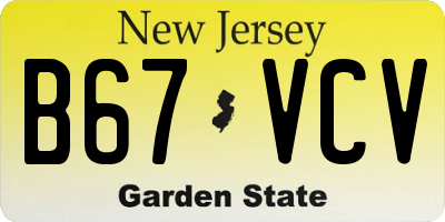NJ license plate B67VCV