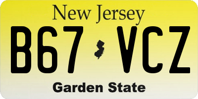 NJ license plate B67VCZ