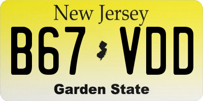 NJ license plate B67VDD