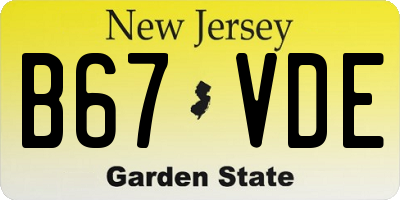 NJ license plate B67VDE