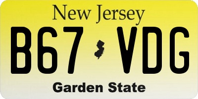 NJ license plate B67VDG