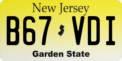 NJ license plate B67VDI