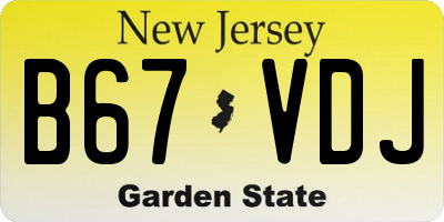 NJ license plate B67VDJ