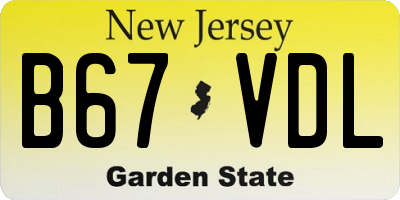 NJ license plate B67VDL