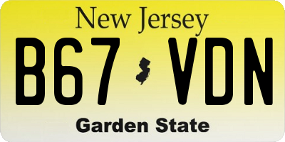 NJ license plate B67VDN