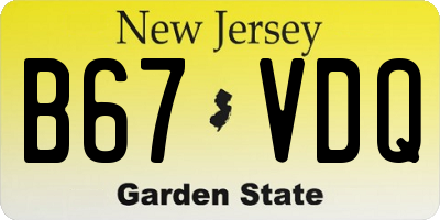 NJ license plate B67VDQ
