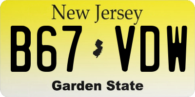 NJ license plate B67VDW