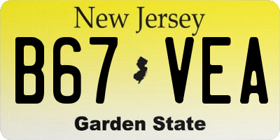 NJ license plate B67VEA