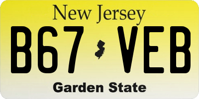 NJ license plate B67VEB
