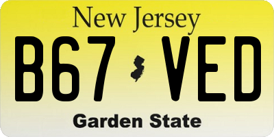 NJ license plate B67VED