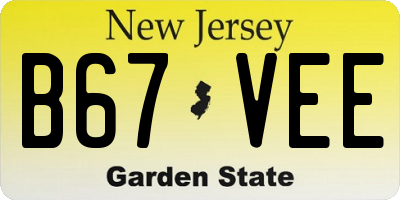 NJ license plate B67VEE