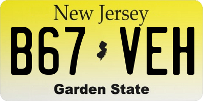 NJ license plate B67VEH