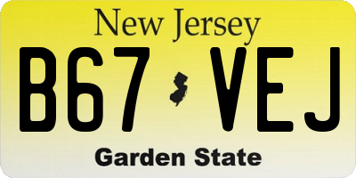NJ license plate B67VEJ