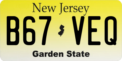 NJ license plate B67VEQ