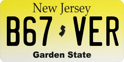 NJ license plate B67VER