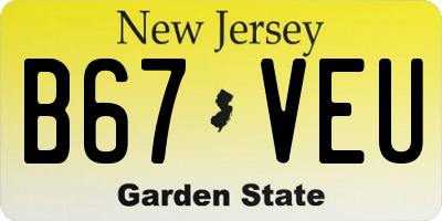 NJ license plate B67VEU