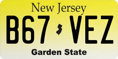 NJ license plate B67VEZ