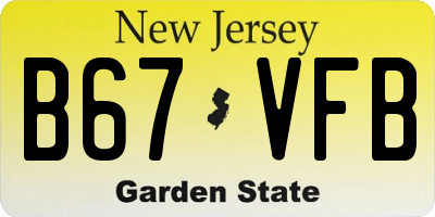 NJ license plate B67VFB