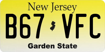 NJ license plate B67VFC