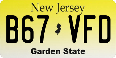 NJ license plate B67VFD