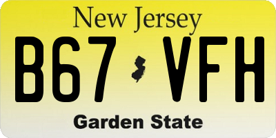 NJ license plate B67VFH