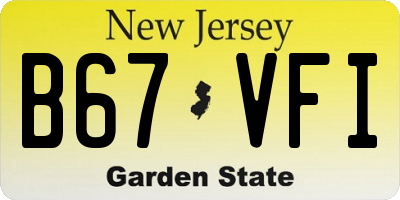 NJ license plate B67VFI