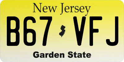 NJ license plate B67VFJ