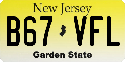 NJ license plate B67VFL