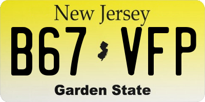 NJ license plate B67VFP