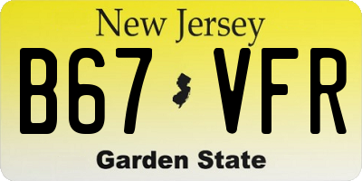 NJ license plate B67VFR