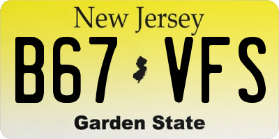 NJ license plate B67VFS
