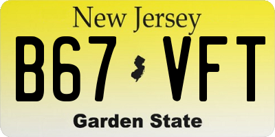 NJ license plate B67VFT