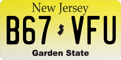 NJ license plate B67VFU