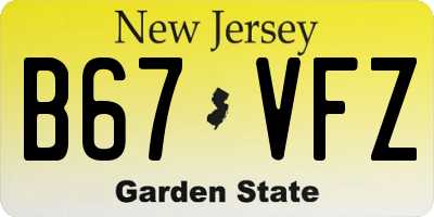 NJ license plate B67VFZ