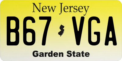NJ license plate B67VGA