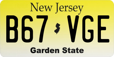 NJ license plate B67VGE