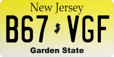 NJ license plate B67VGF