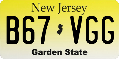 NJ license plate B67VGG