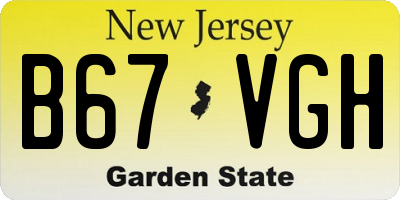 NJ license plate B67VGH