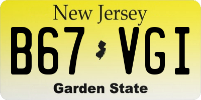NJ license plate B67VGI