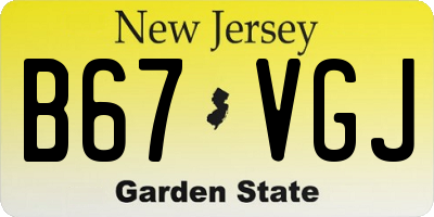 NJ license plate B67VGJ