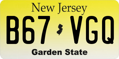 NJ license plate B67VGQ