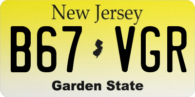 NJ license plate B67VGR