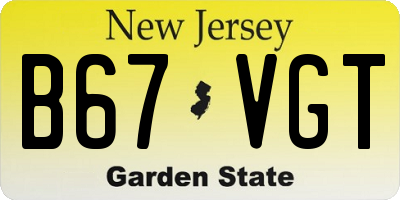 NJ license plate B67VGT