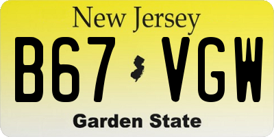 NJ license plate B67VGW