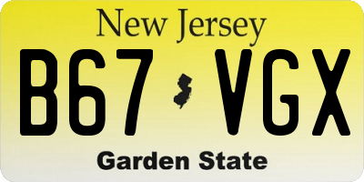 NJ license plate B67VGX