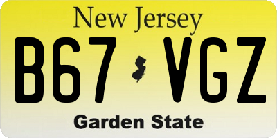 NJ license plate B67VGZ